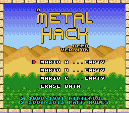 A Metal Hack Demo Title Screen